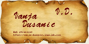 Vanja Dušanić vizit kartica